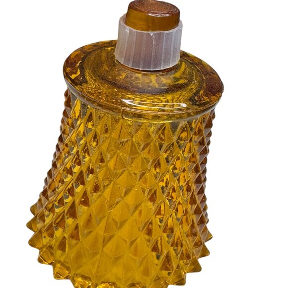 Indiana Glass Amber Diamond-Cut Glass Candle Holder - Picture 9 of 9